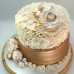 Flower - Ruffle Roses and Rose Gold Cake 2 Tier (D)